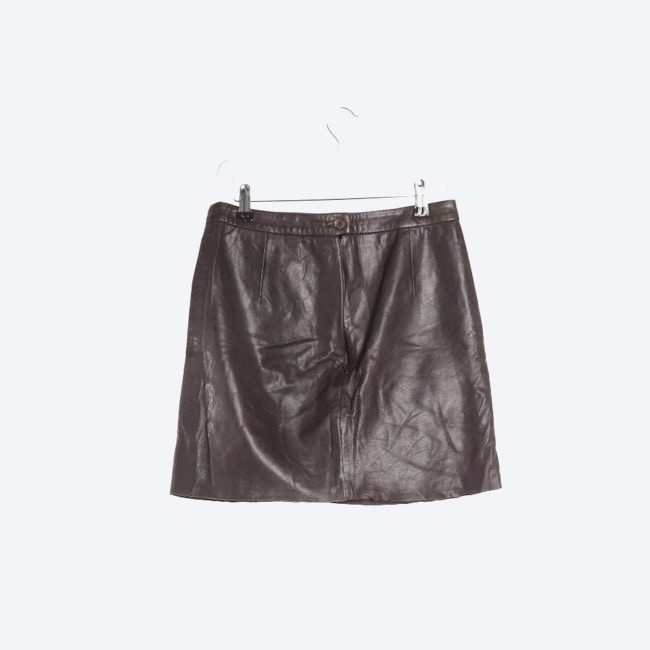 Image 2 of Leather Skirt 34 Dark Brown in color Brown | Vite EnVogue