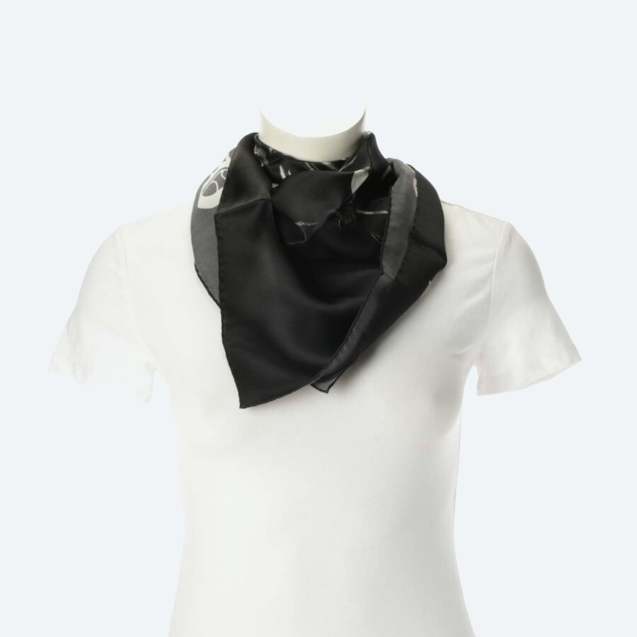 Image 1 of Silk Scarf Black in color Black | Vite EnVogue