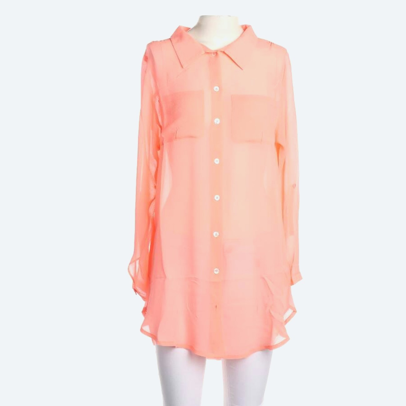 Image 1 of Silk Shirt XS Neon Orange in color Neon | Vite EnVogue