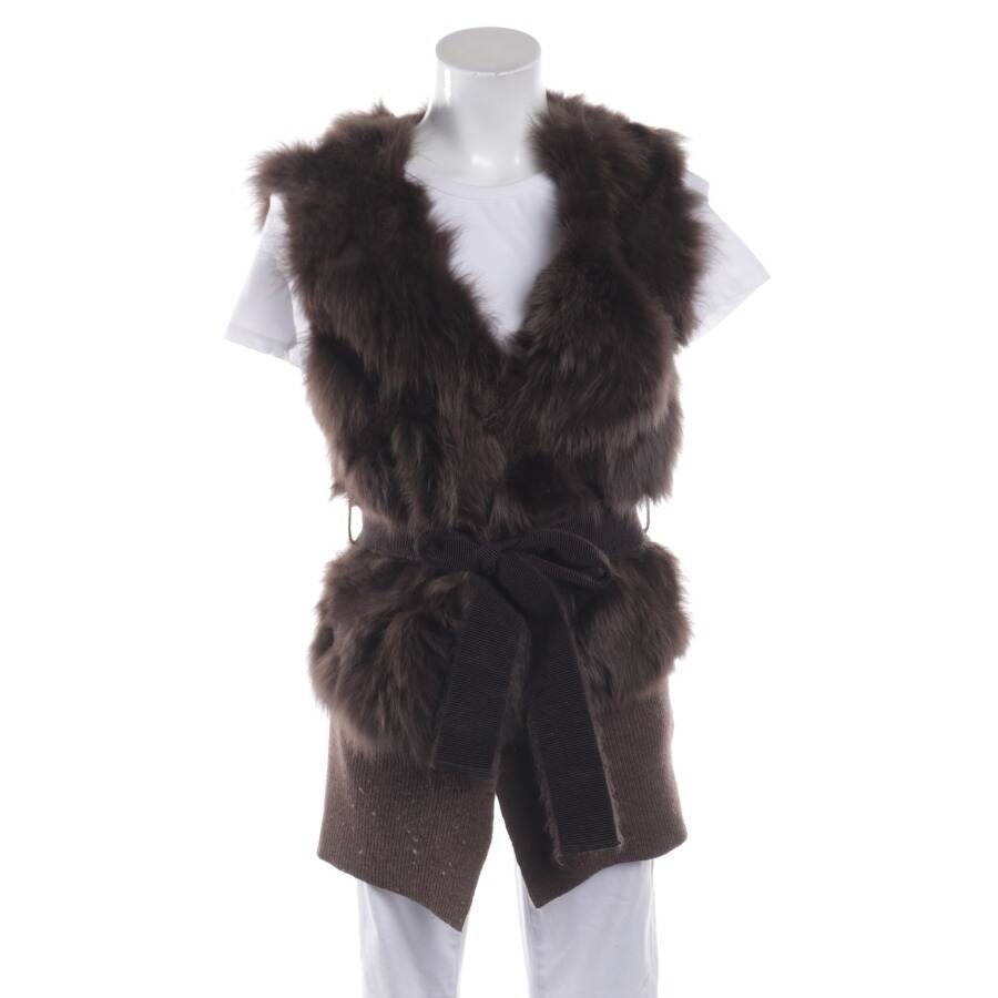 Image 1 of Fur Vest S Dark Brown in color Brown | Vite EnVogue