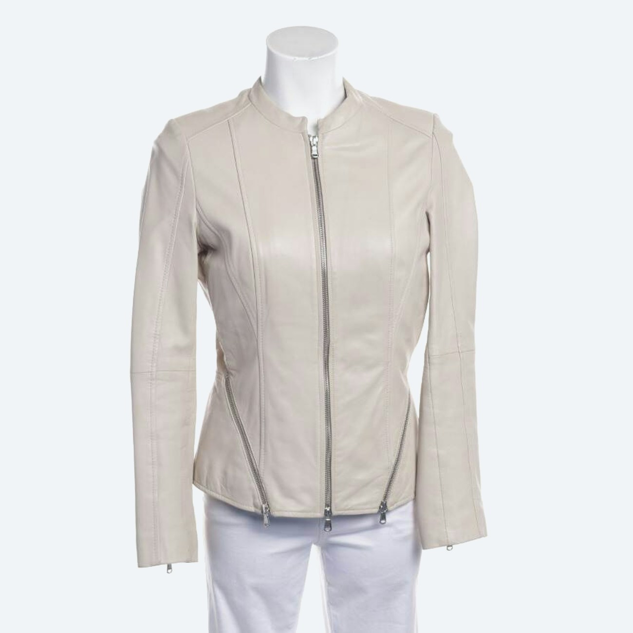 Image 1 of LeatherJacket S Beige in color White | Vite EnVogue