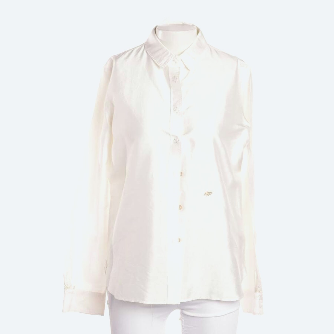 Image 1 of Silk Shirt 42 Cream in color White | Vite EnVogue