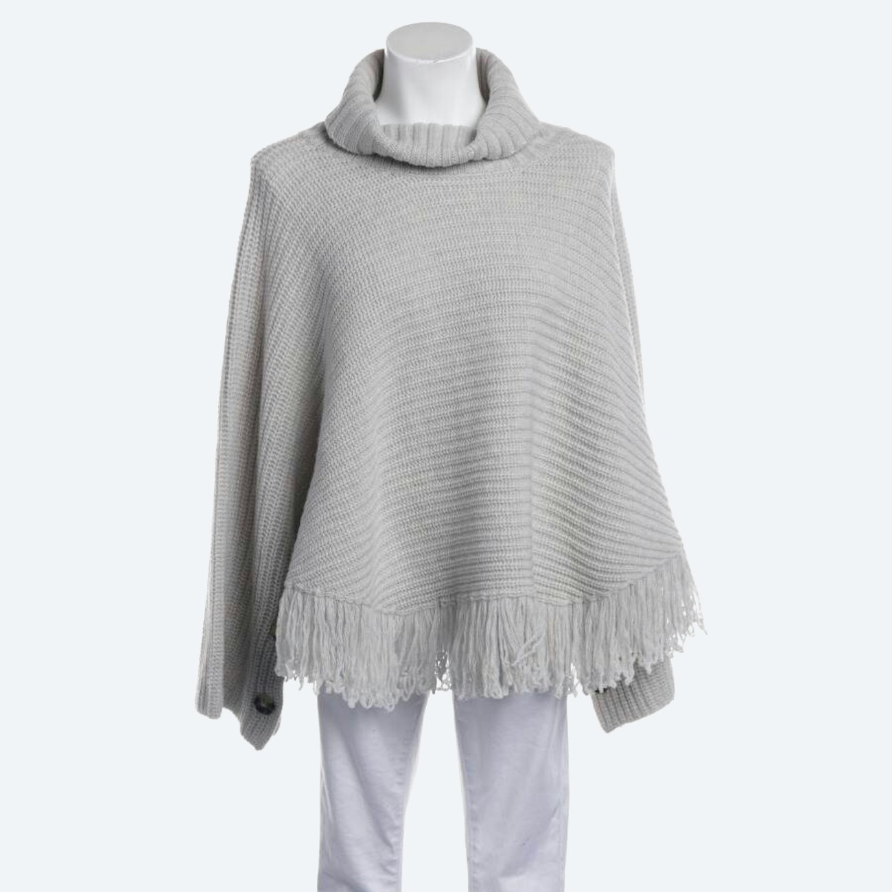Image 1 of Wool Poncho 32 Light Gray in color Gray | Vite EnVogue