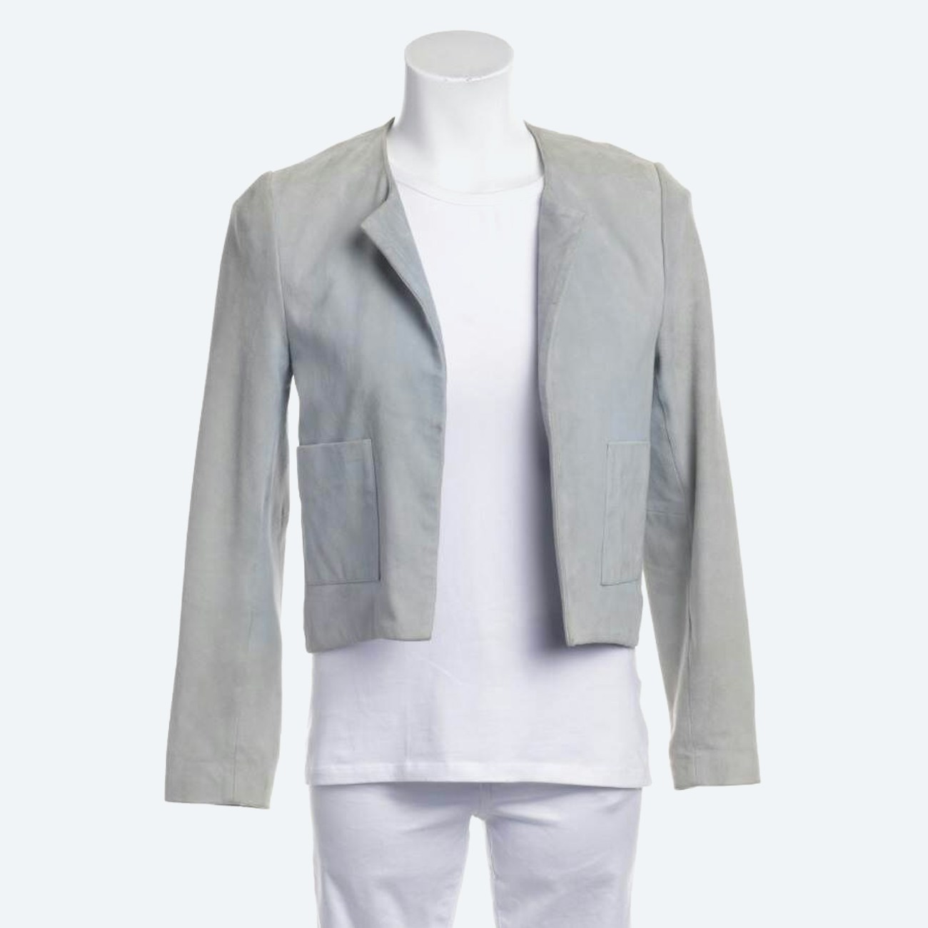 Image 1 of LeatherJacket 34 Turquoise in color Blue | Vite EnVogue