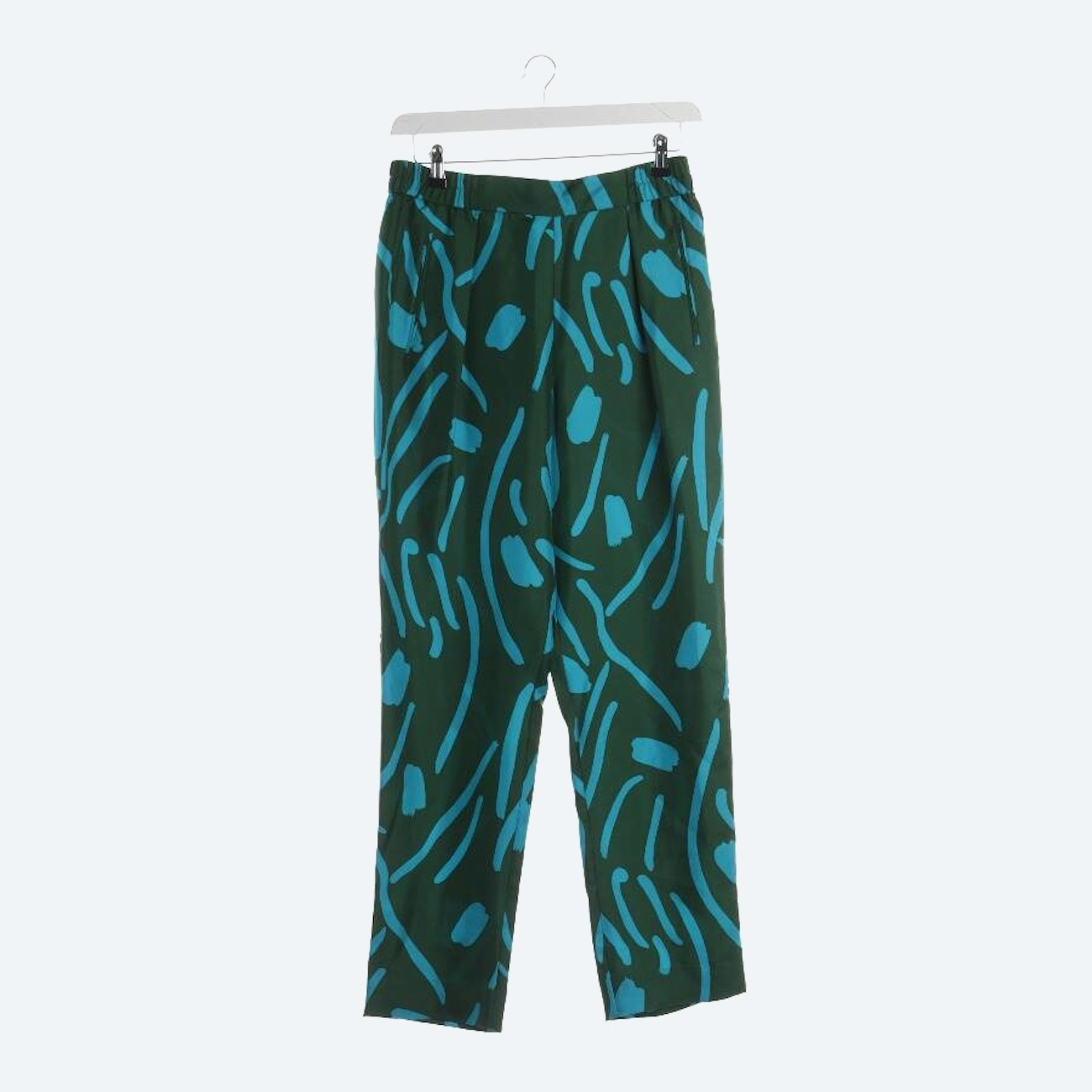 Image 1 of Silk Pants M Green in color Green | Vite EnVogue