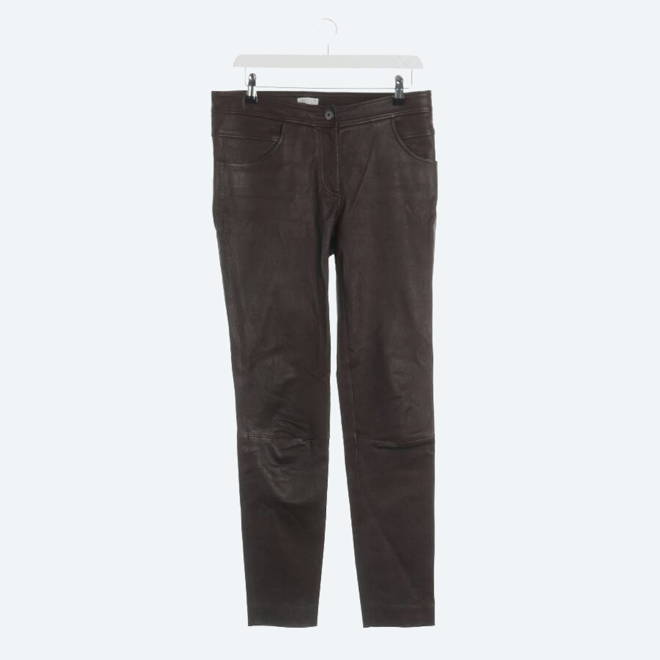 Image 1 of Leather Pants 36 Dark Brown in color Brown | Vite EnVogue