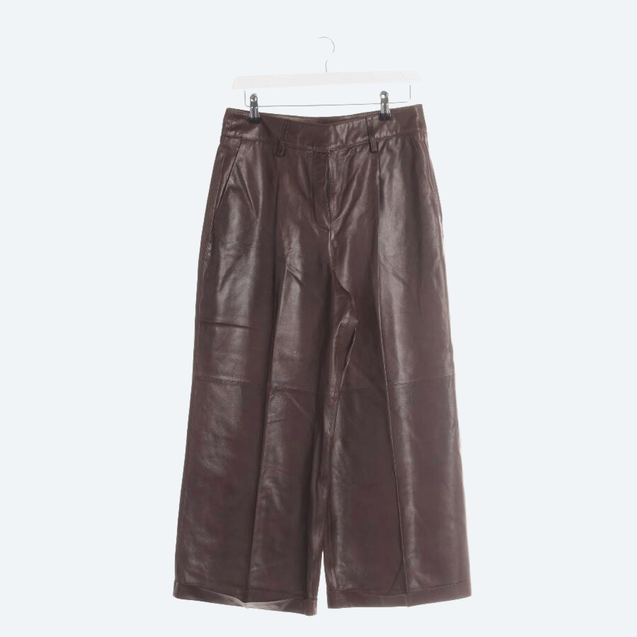 Image 1 of Leather Pants 38 Dark Brown in color Brown | Vite EnVogue