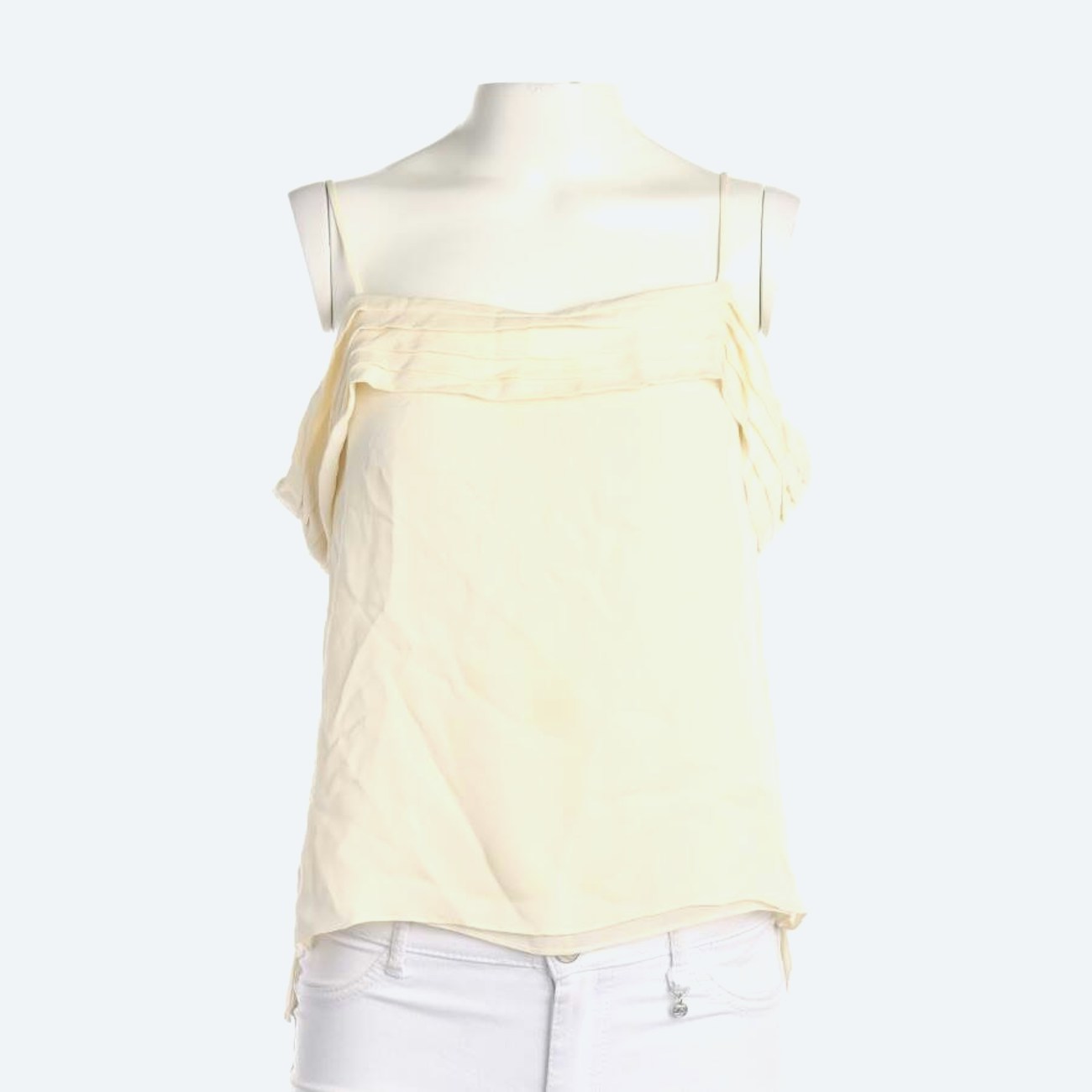 Image 1 of Silk Top 34 Beige in color White | Vite EnVogue