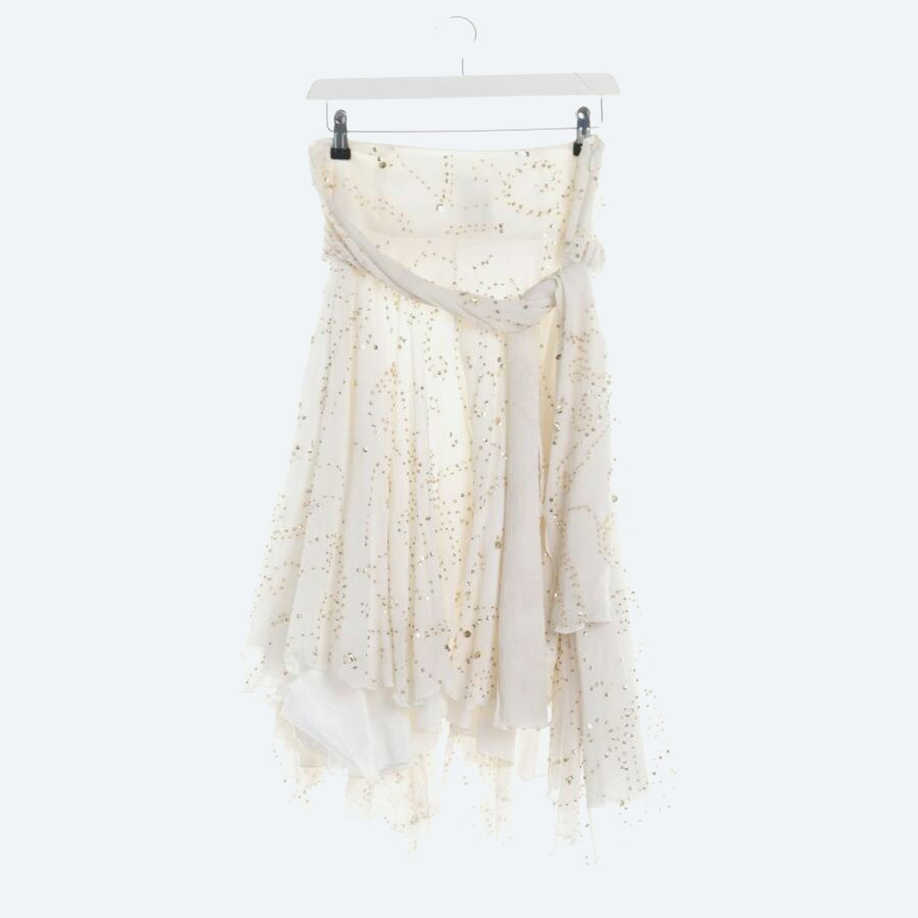 Image 1 of Silk Skirt 32 Cream in color White | Vite EnVogue