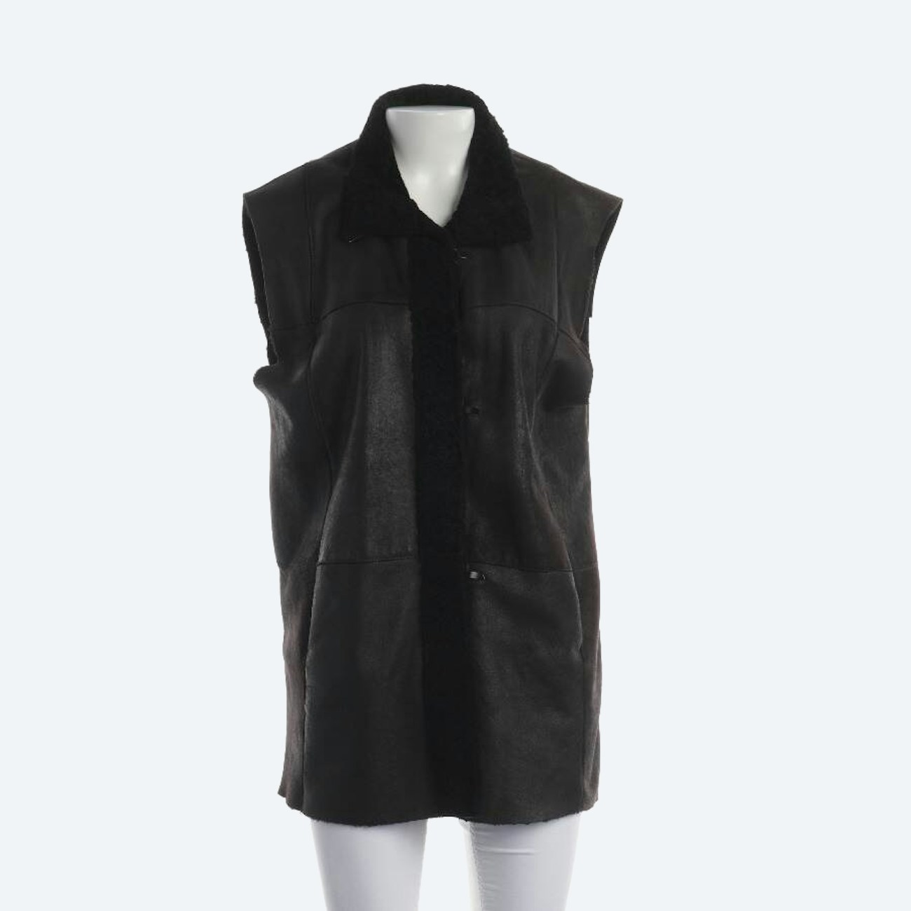 Image 1 of Leather Vest 40 Dark Brown in color Brown | Vite EnVogue