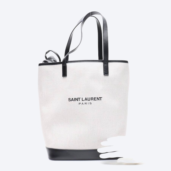 Image 4 of Canvas Tote Shoulder Bag Beige in color White | Vite EnVogue