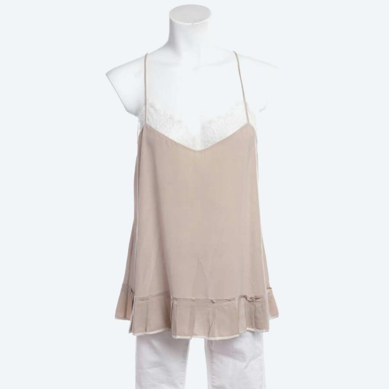 Image 1 of Silk Top 38 Beige in color White | Vite EnVogue