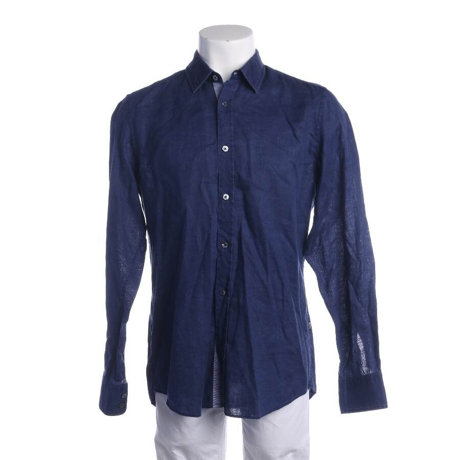 Image 1 of Linen Shirt M Navy in color Blue | Vite EnVogue