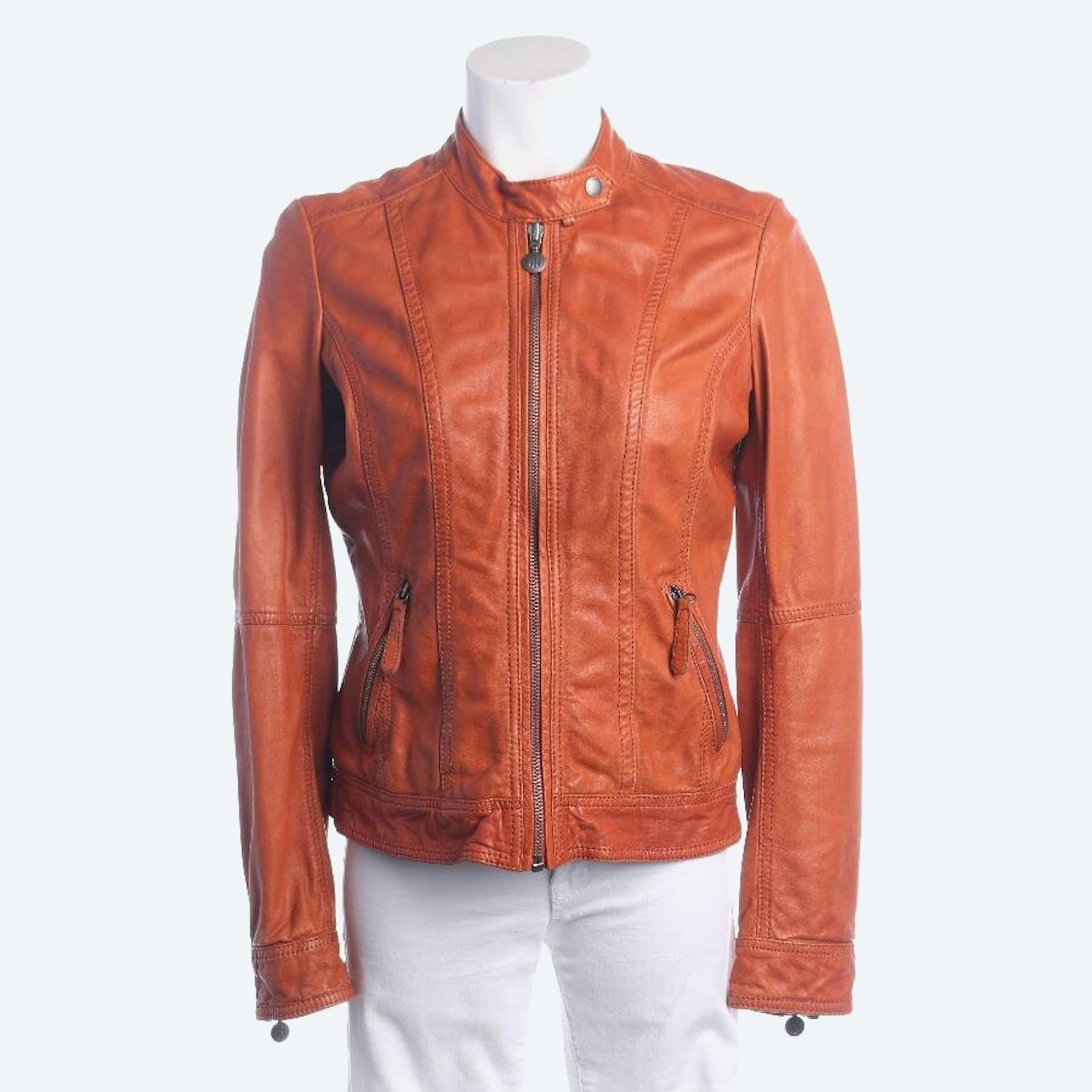 Image 1 of LeatherJacket M Orange in color Orange | Vite EnVogue