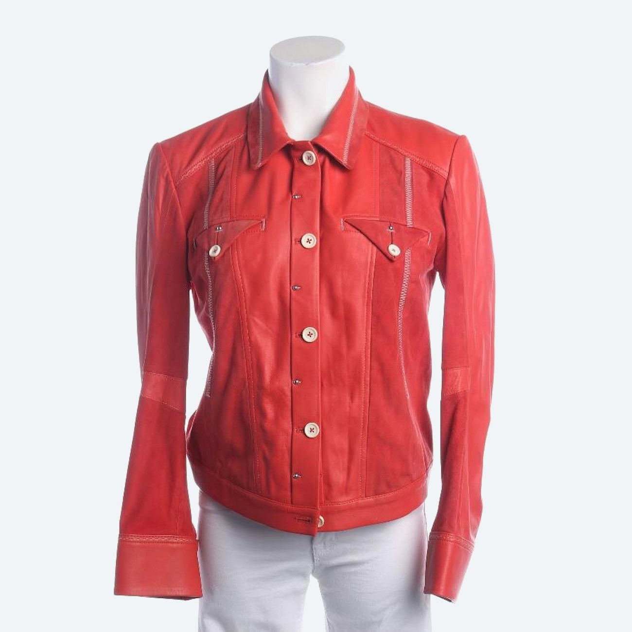 Image 1 of LeatherJacket 38 Red in color Red | Vite EnVogue