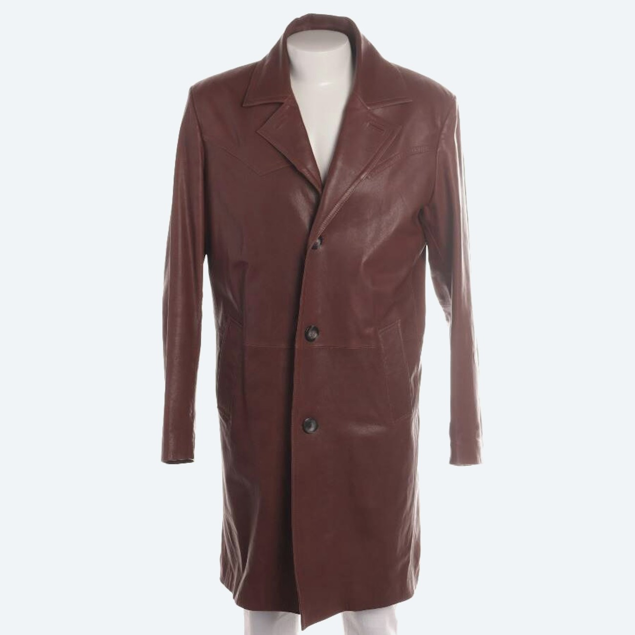 Image 1 of Leather Coat 50 Light Brown in color Brown | Vite EnVogue