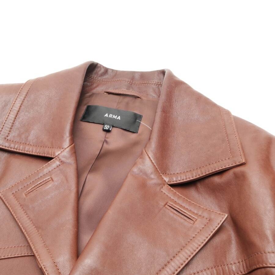 Image 3 of Leather Coat 50 Light Brown in color Brown | Vite EnVogue