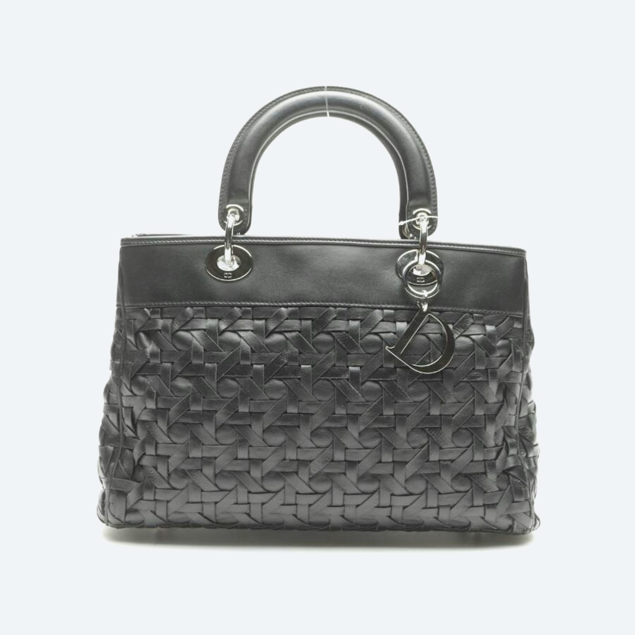 Image 1 of Woven Lady Dior Avenue Tote Handbag Black in color Black | Vite EnVogue