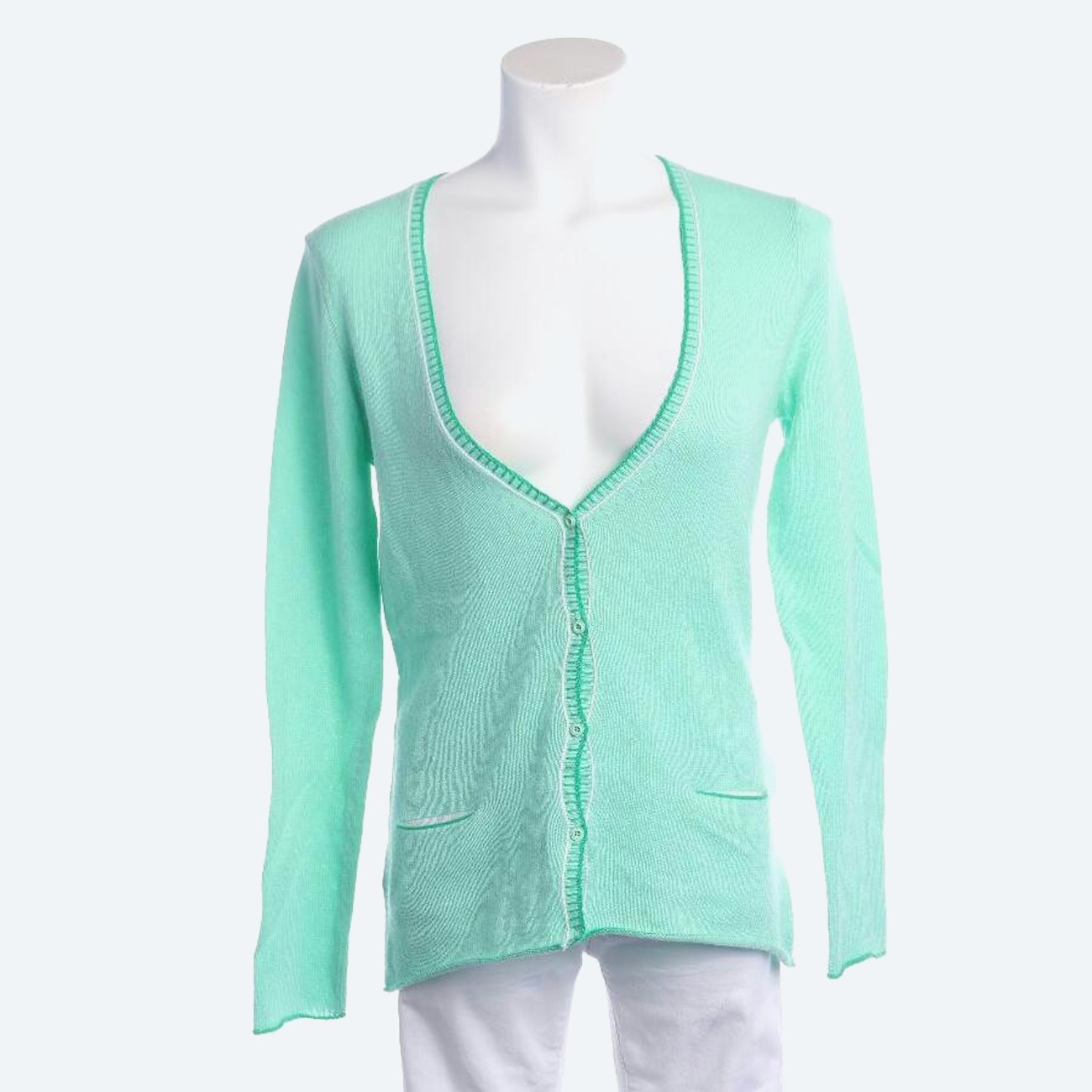 Image 1 of Cardigan 38 Light Green in color Green | Vite EnVogue