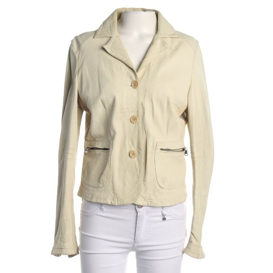 Image 1 of LeatherJacket 42 Cream in color White | Vite EnVogue