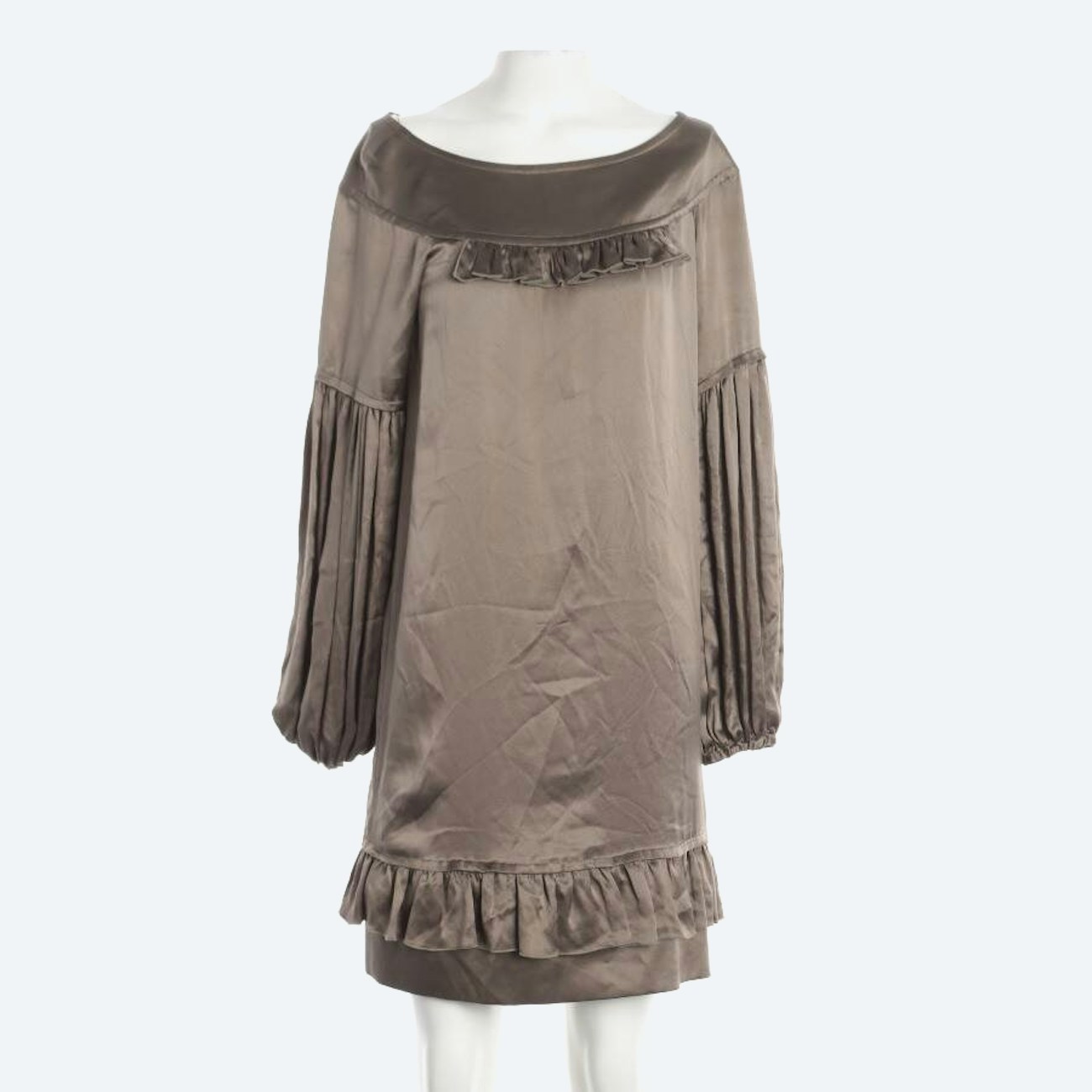 Image 1 of Silk Dress 30 Dark Brown in color Brown | Vite EnVogue