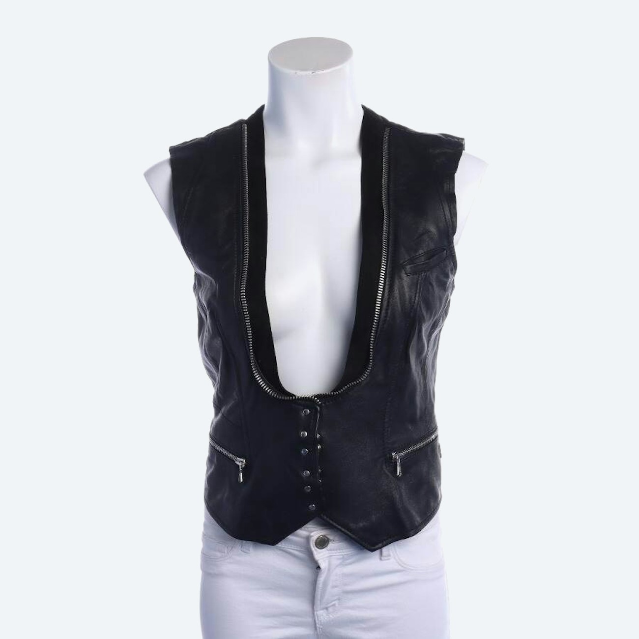 Image 1 of Leather Vest 40 Black in color Black | Vite EnVogue