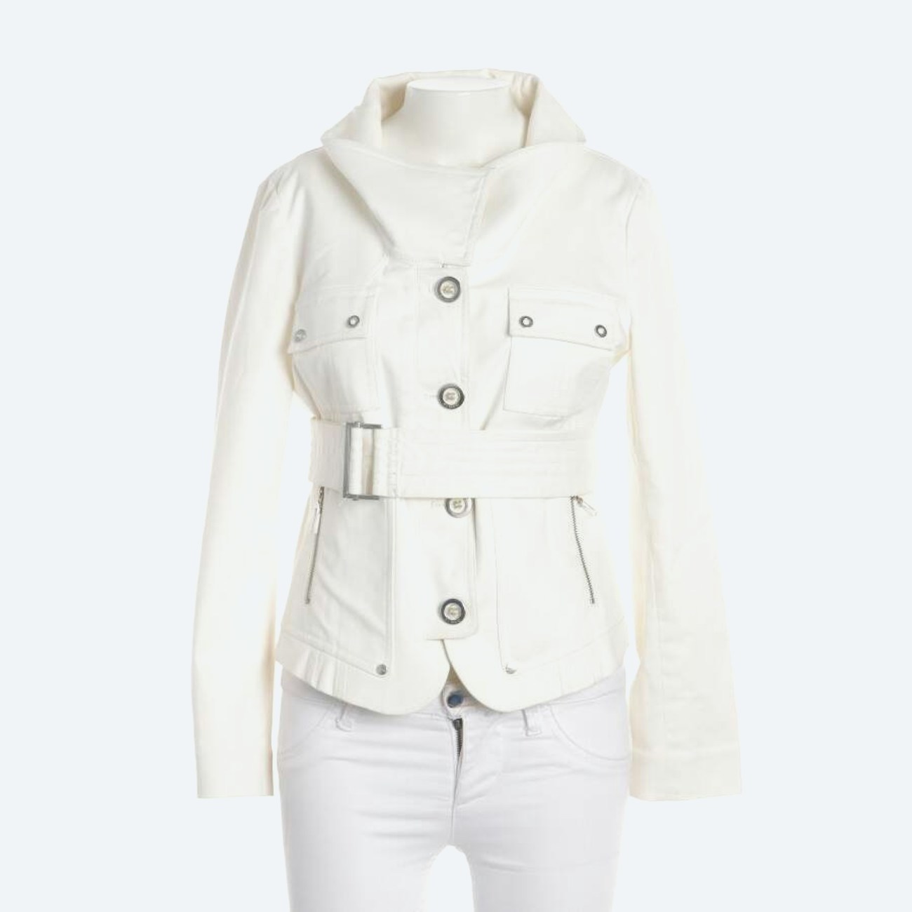 Image 1 of Between-seasons Jacket 38 Cream in color White | Vite EnVogue