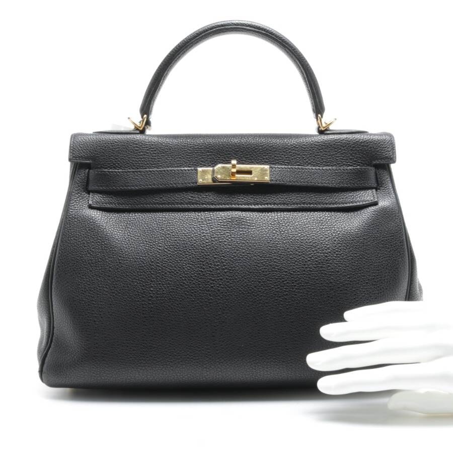 Image 4 of Kelly Bag 32 Handbag Black in color Black | Vite EnVogue