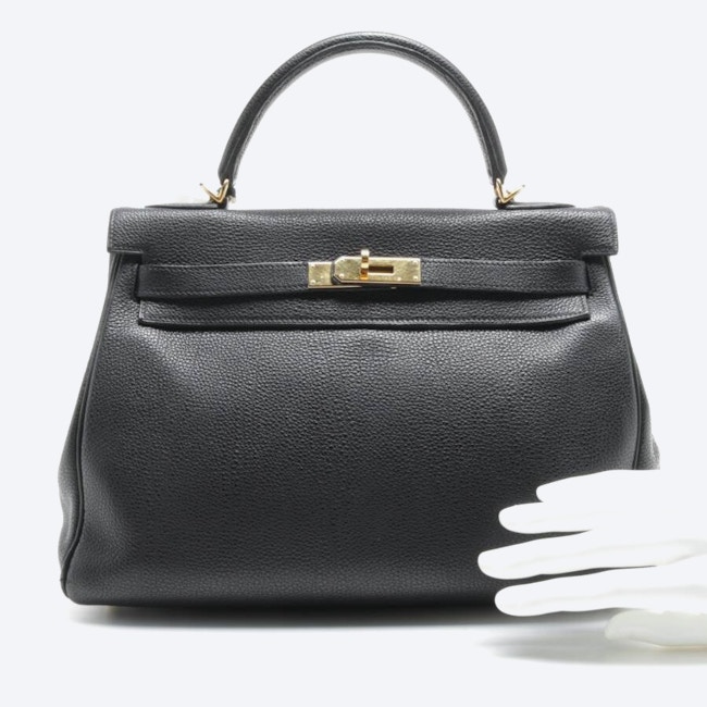 Image 4 of Kelly Bag 32 Handbag Black in color Black | Vite EnVogue