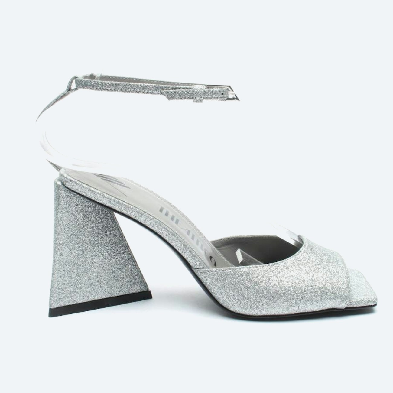 Image 1 of Heeled Sandals EUR 37 Silver in color Metallic | Vite EnVogue
