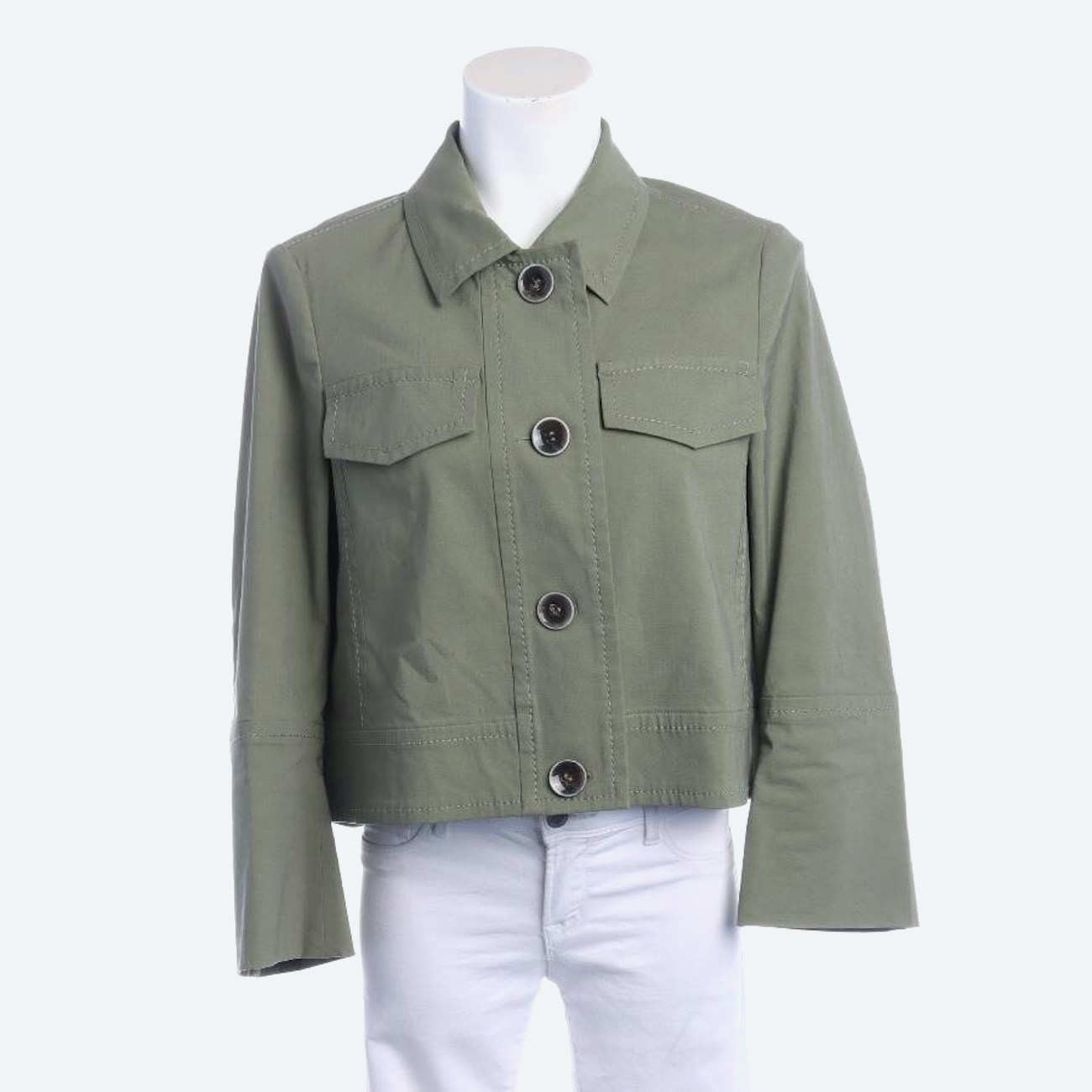 Image 1 of Between-seasons Jacket 38 Olive Green in color Green | Vite EnVogue