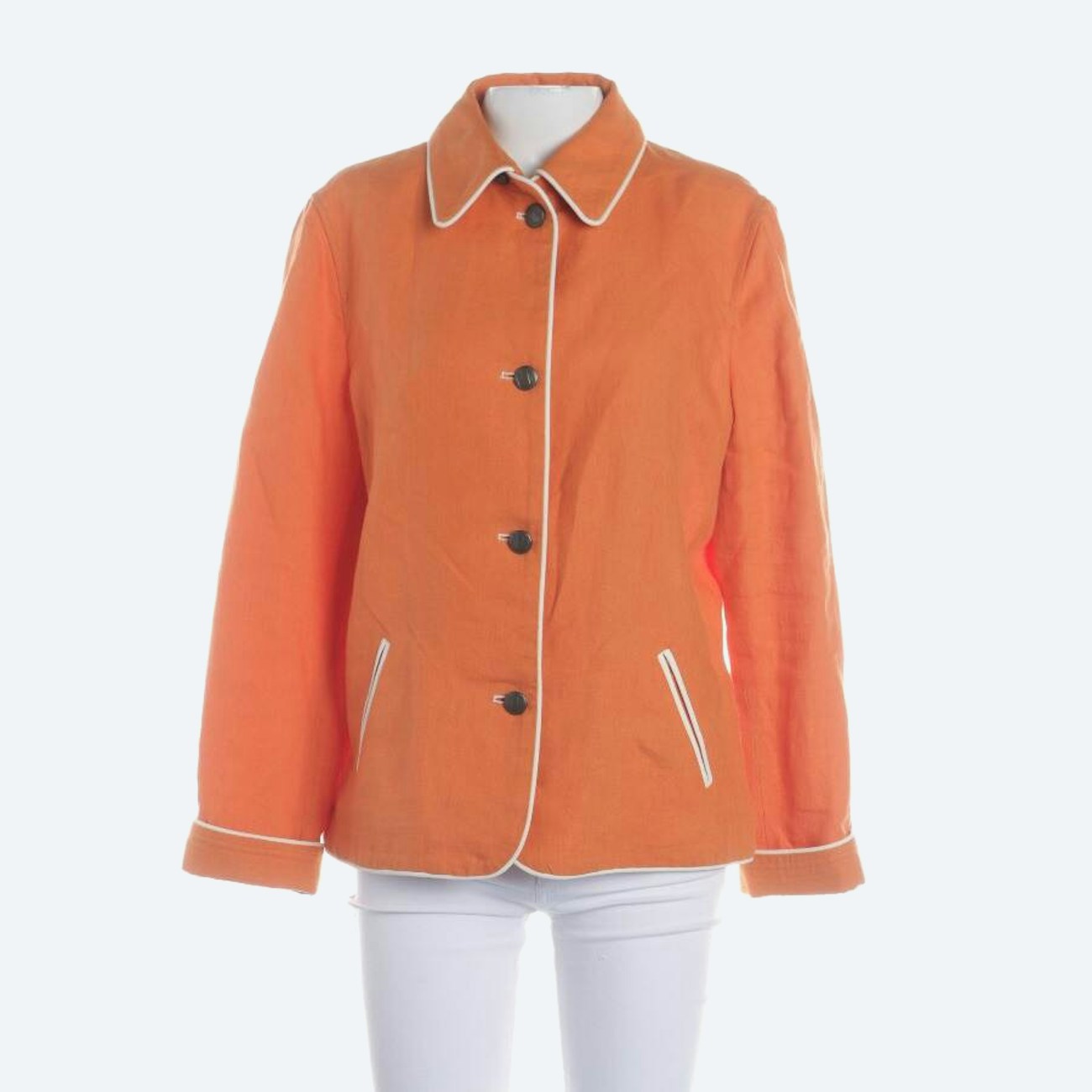 Image 1 of Linen Jacket XL Orange in color Orange | Vite EnVogue