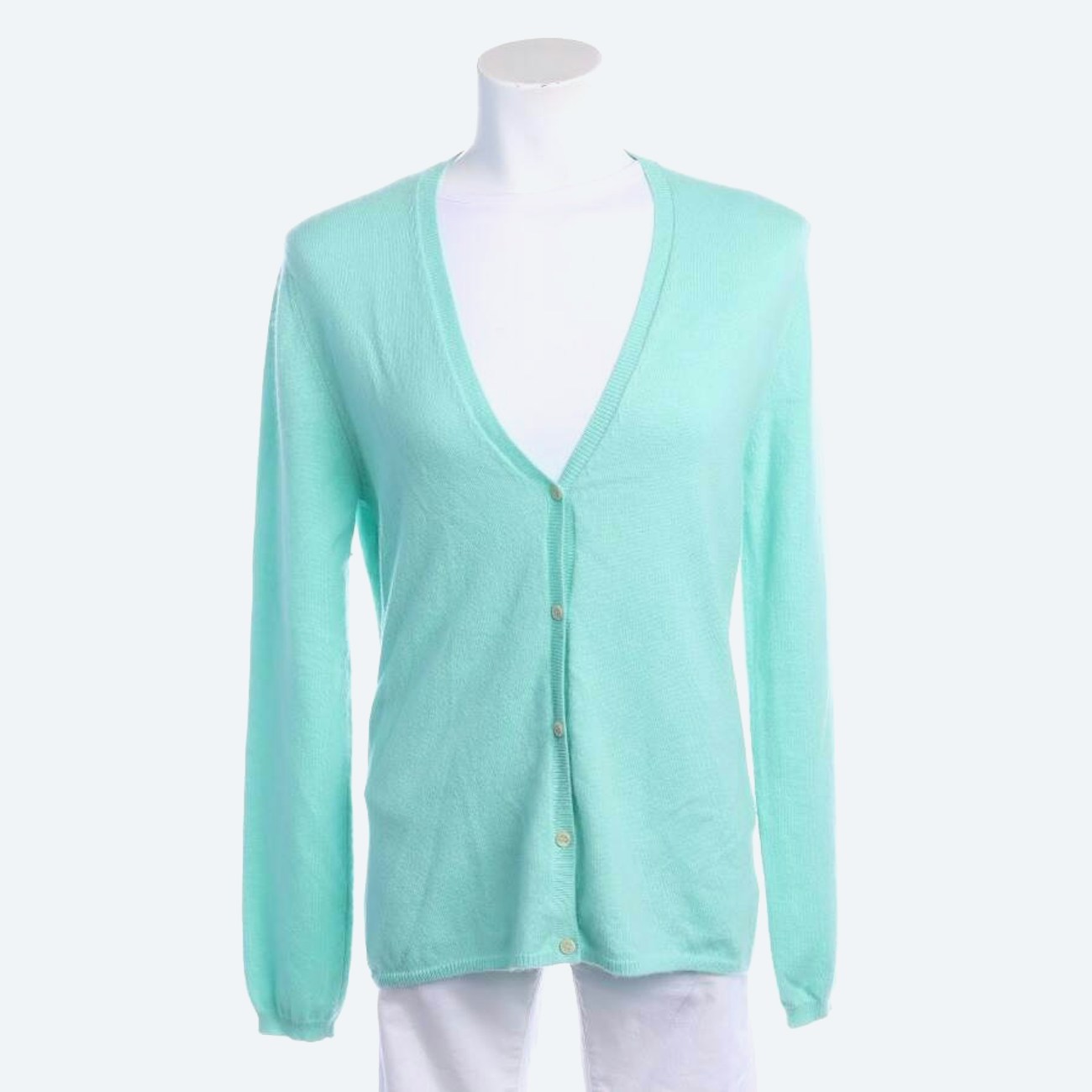 Image 1 of Cashmere Cardigan L Mint Green in color Green | Vite EnVogue