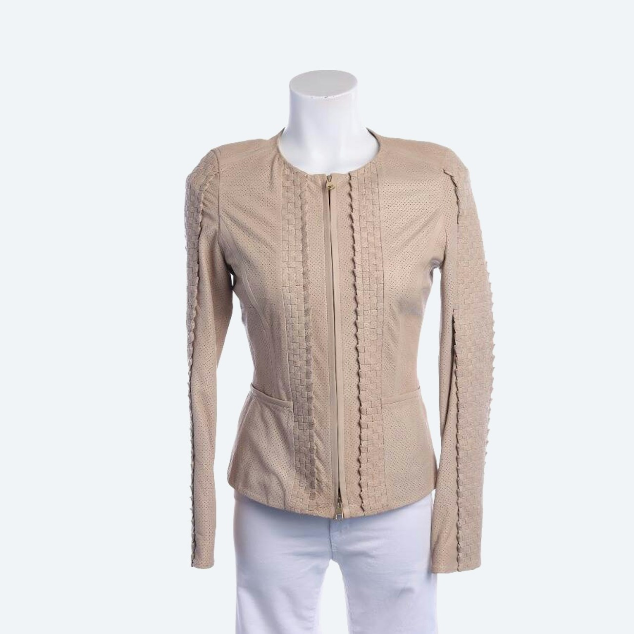 Image 1 of LeatherJacket 34 Cream in color White | Vite EnVogue