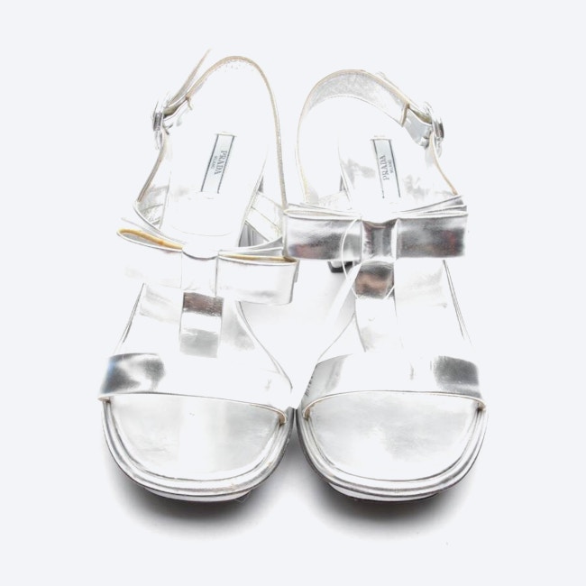 Image 2 of Heeled Sandals EUR 37.5 Silver in color Metallic | Vite EnVogue