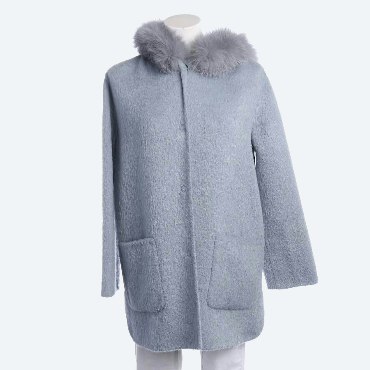Image 1 of Wool Coat 34 Light Blue in color Blue | Vite EnVogue