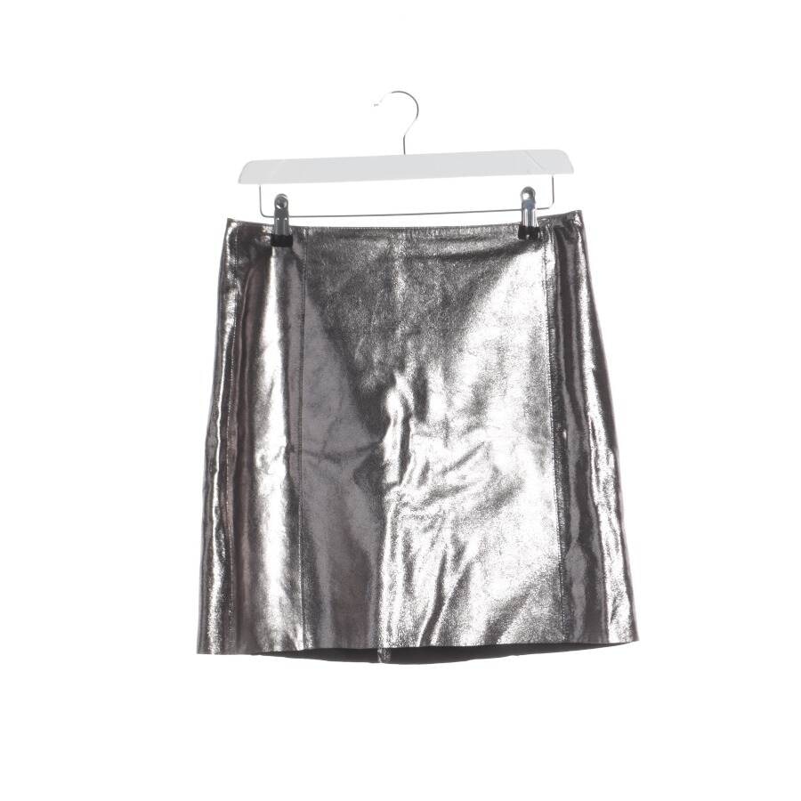 Image 1 of Leather Skirt 36 Silver in color Metallic | Vite EnVogue
