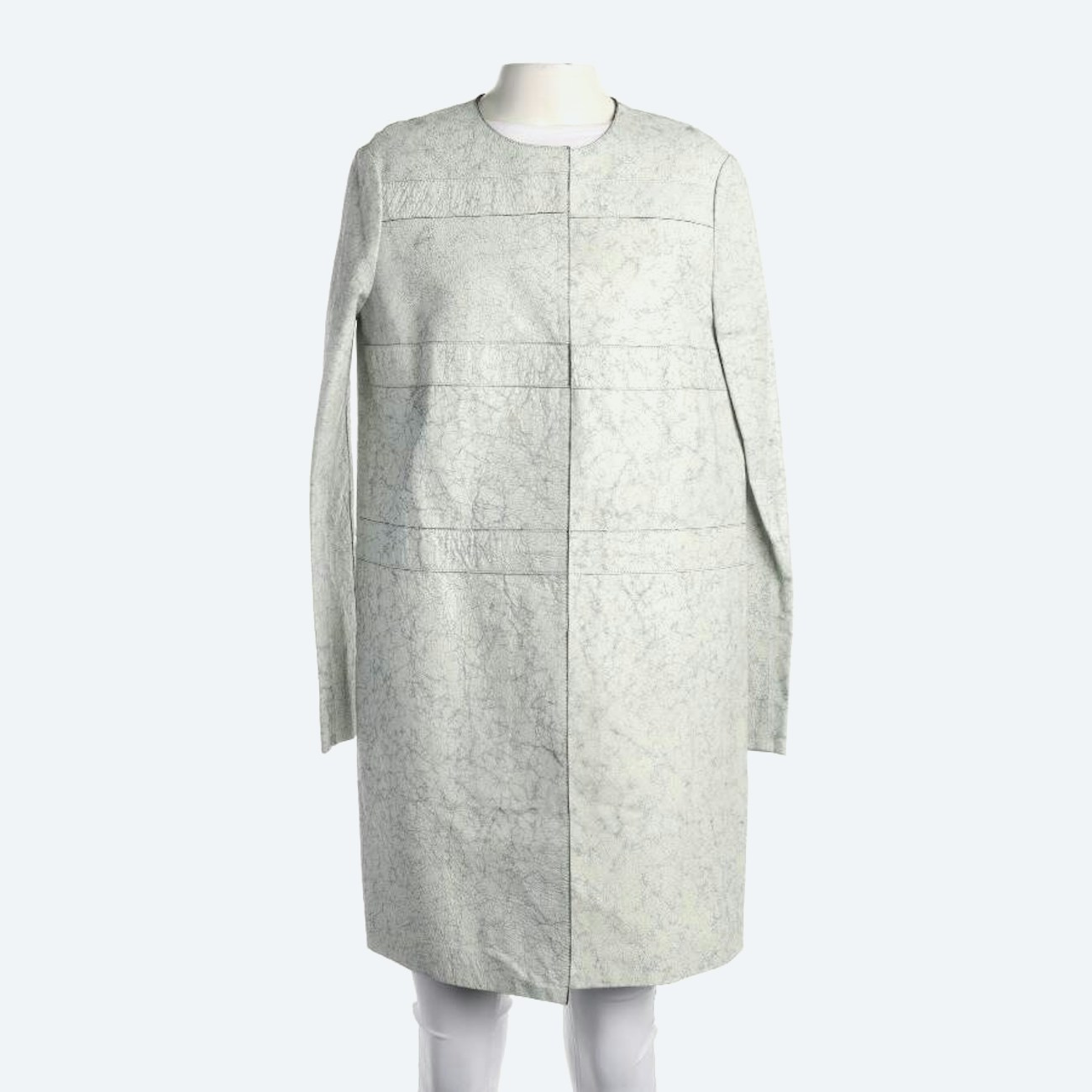 Image 1 of Leather Coat 36 Light Gray in color Gray | Vite EnVogue