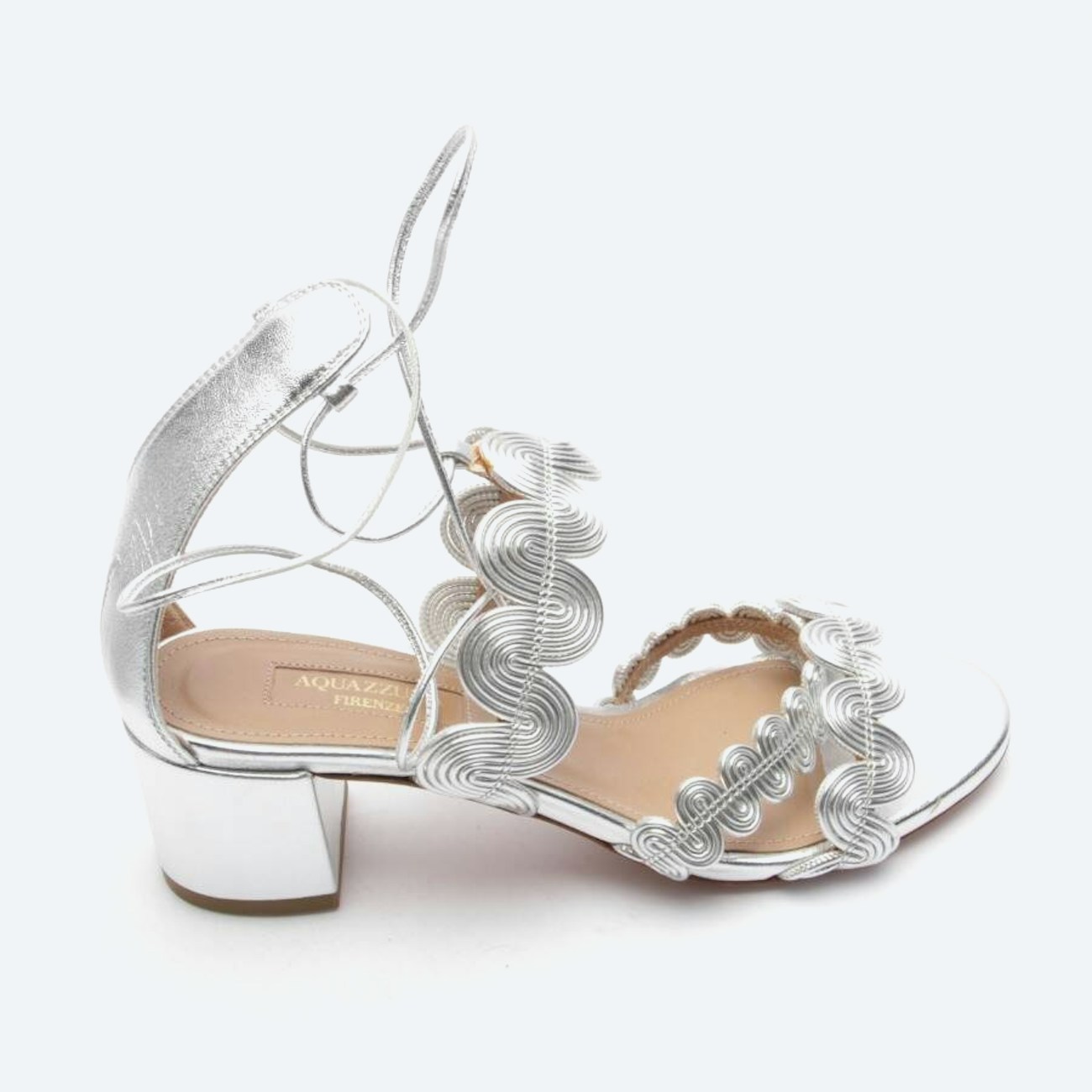 Image 1 of Heeled Sandals EUR 36.5 Silver in color Metallic | Vite EnVogue