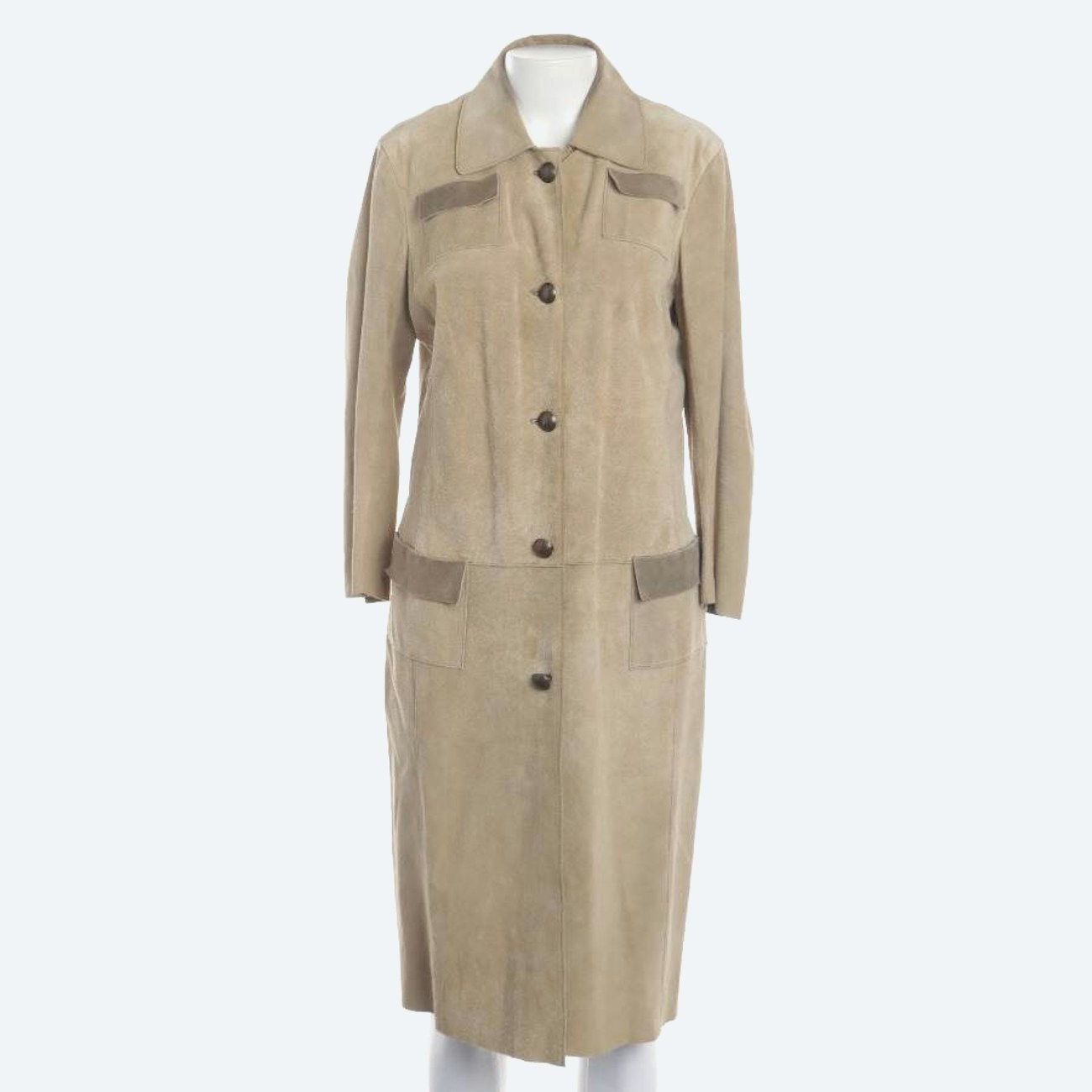 Image 1 of Leather Coat 36 Cream in color White | Vite EnVogue