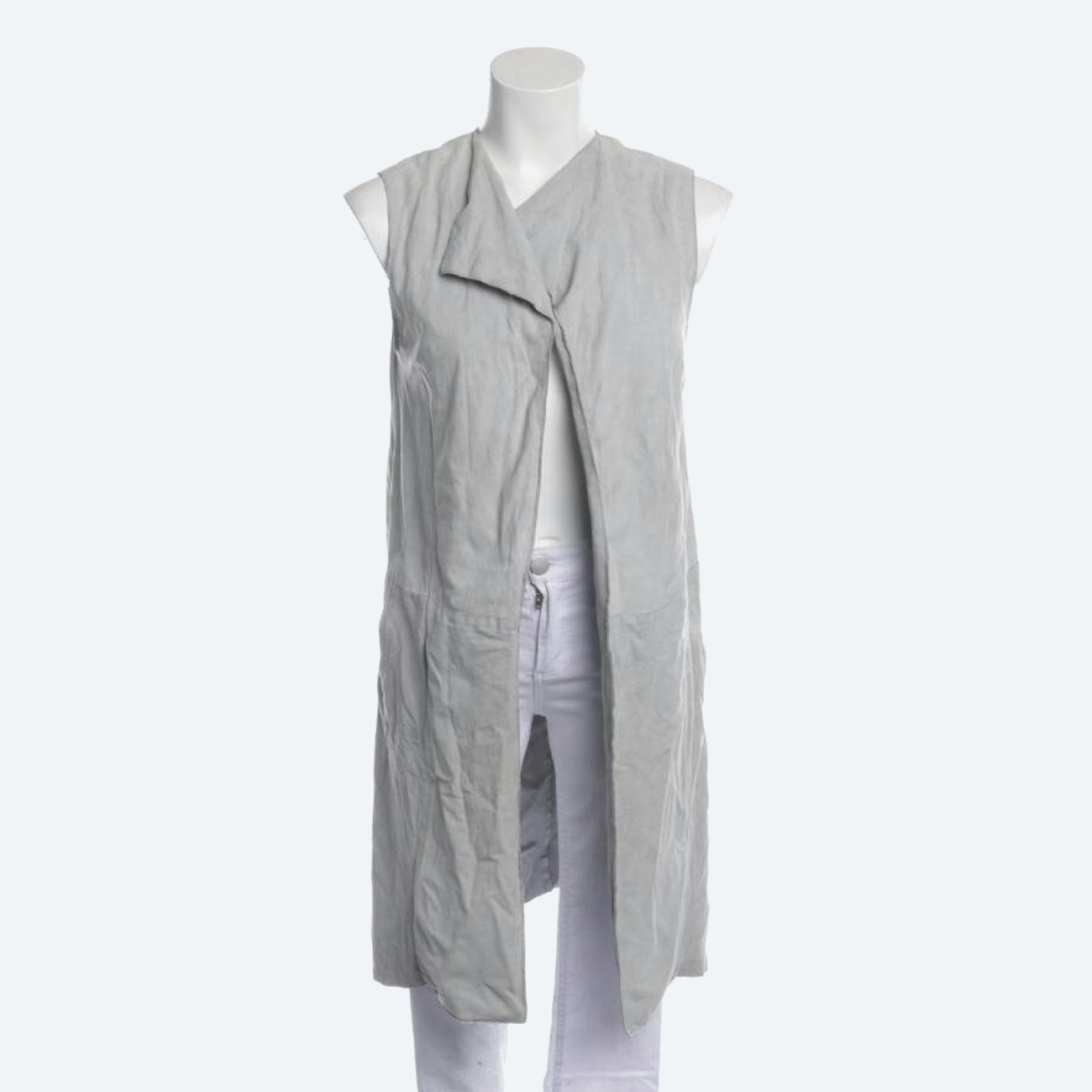 Image 1 of Leather Vest 36 Light Gray in color Gray | Vite EnVogue