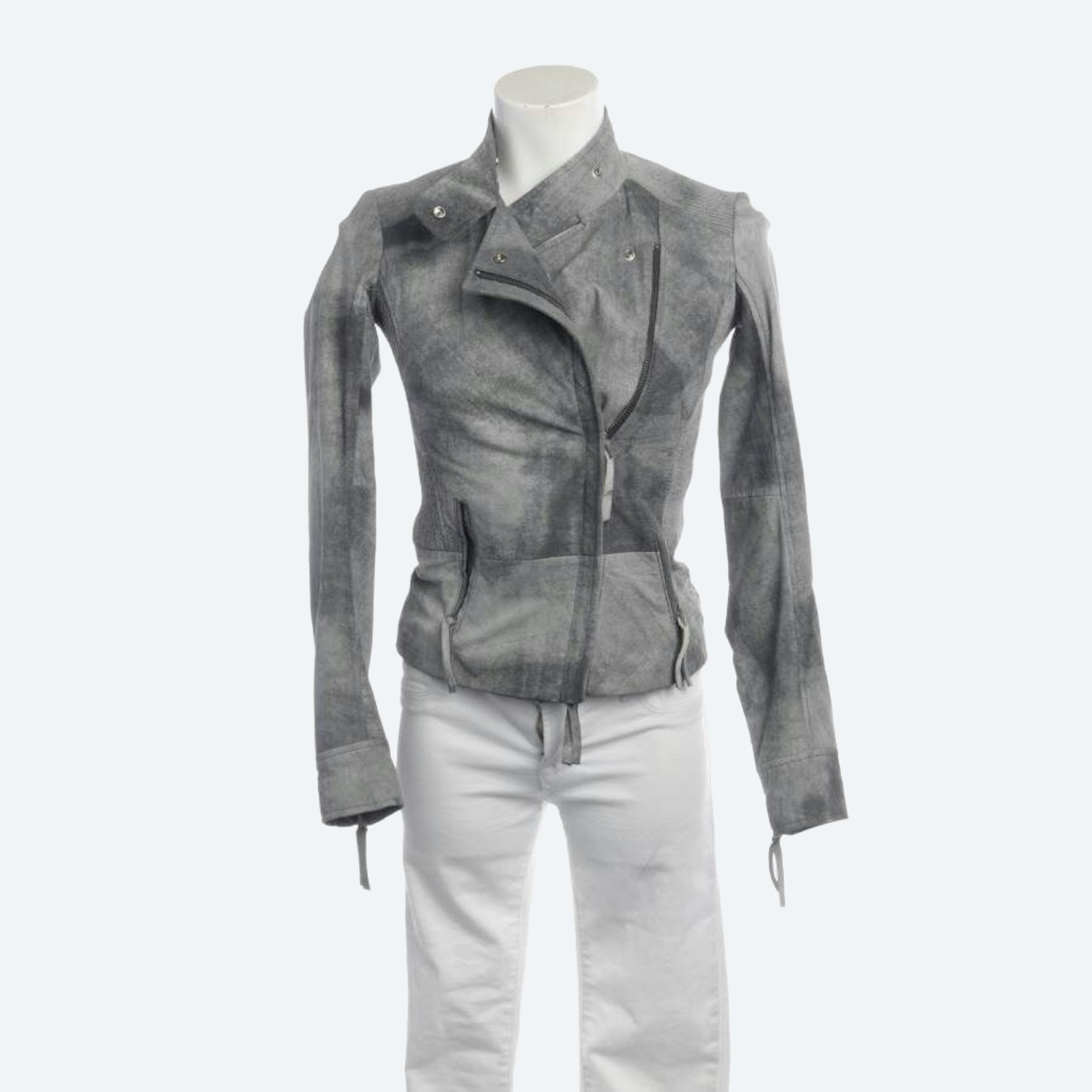 Image 1 of LeatherJacket 32 Light Gray in color Gray | Vite EnVogue