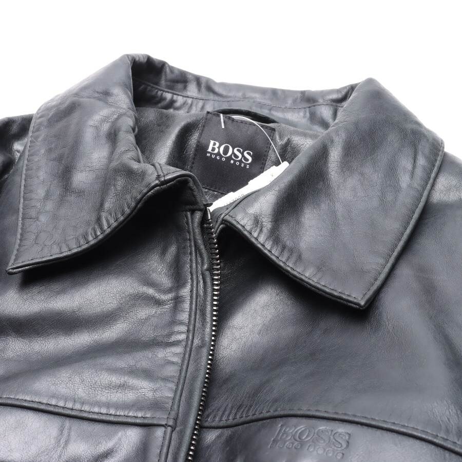 Leather hugo boss on sale jacket