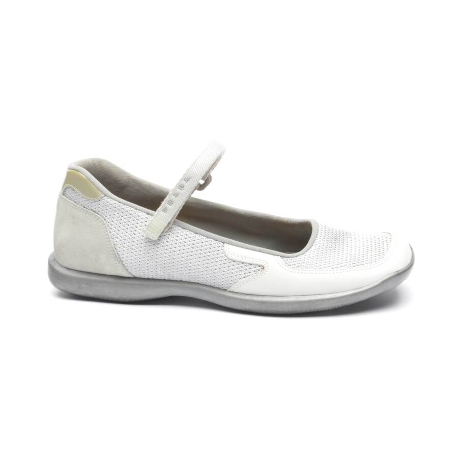 Buy Prada Linea Rossa Ballet Flats in Gray Loafers at Vite EnVogue