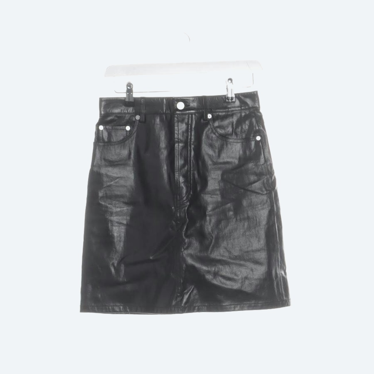 Image 1 of Leather Skirt 32 Black in color Black | Vite EnVogue
