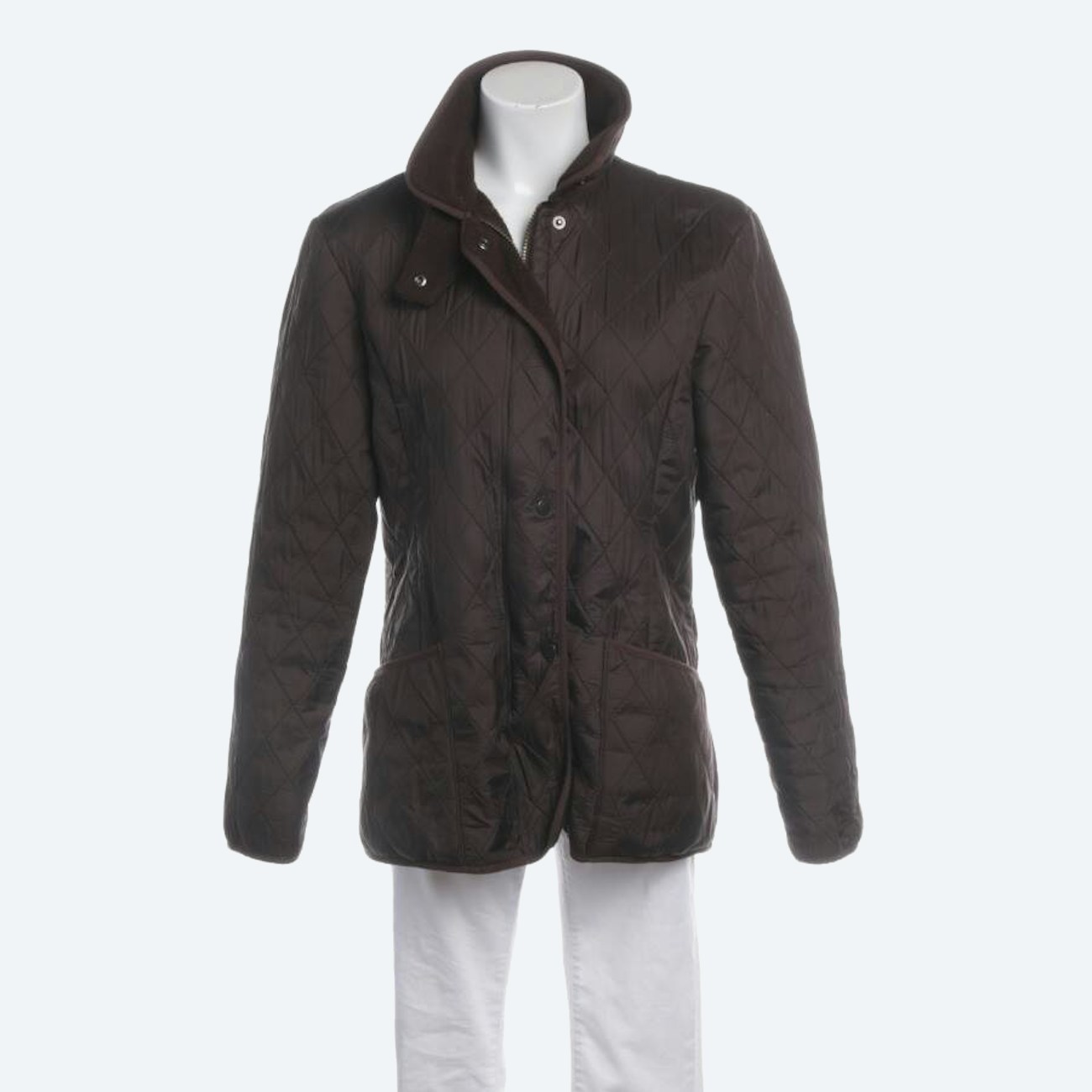 Image 1 of Quilted Jacket 40 Dark Brown in color Brown | Vite EnVogue