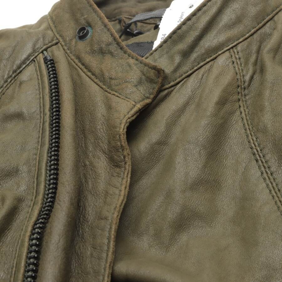 Image 3 of Leather Jacket 48 Olive Green in color Green | Vite EnVogue