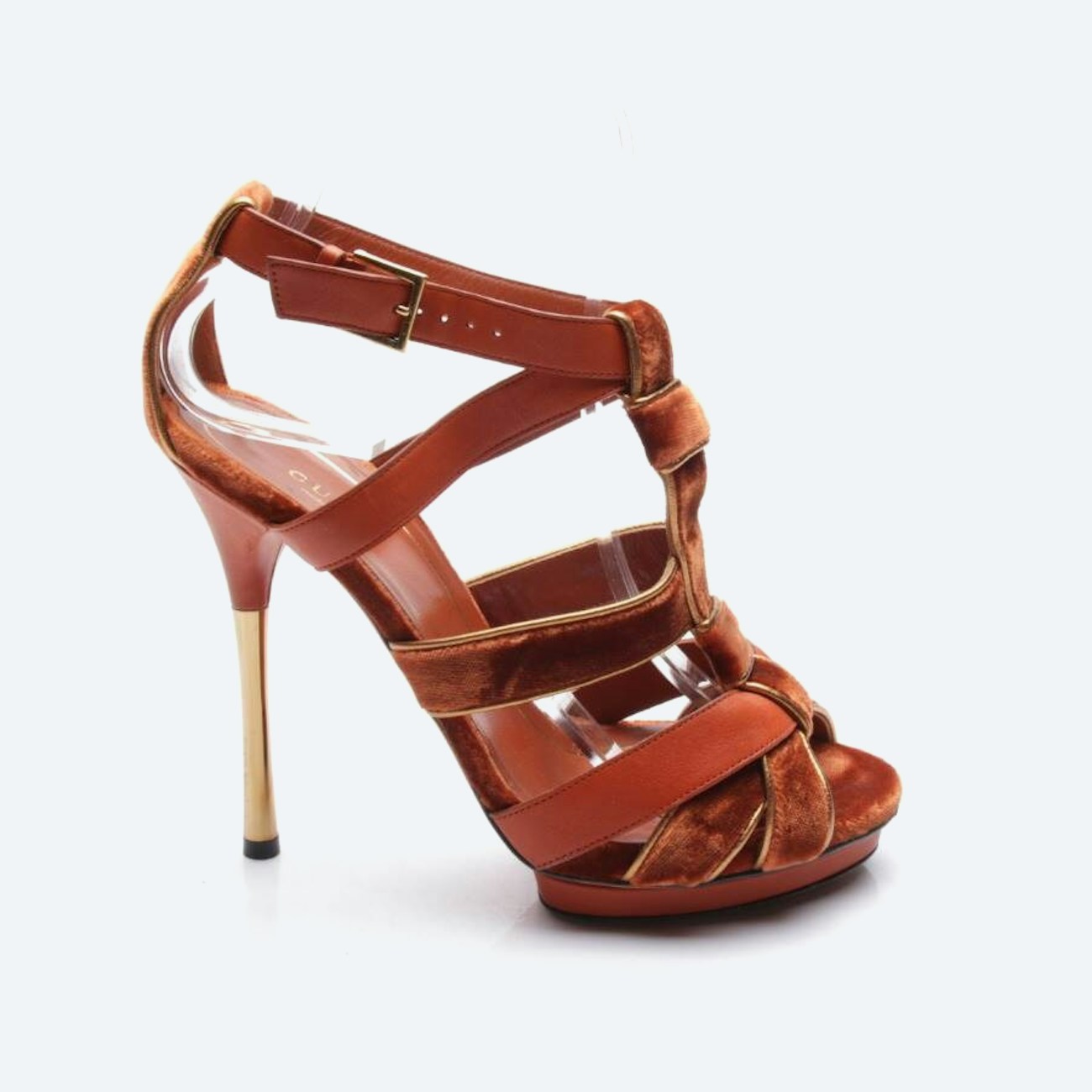 Image 1 of Heeled Sandals EUR 37 Copper in color Metallic | Vite EnVogue