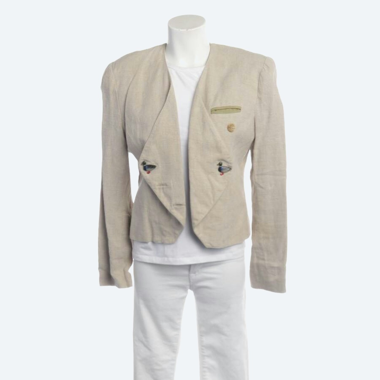 Image 1 of Linen Jacket 38 Beige in color White | Vite EnVogue