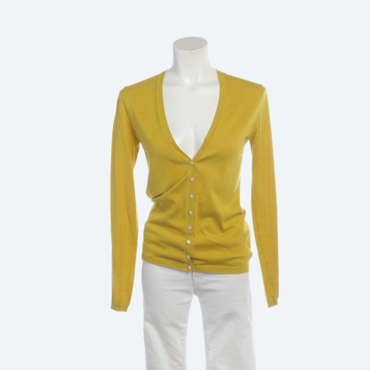 Image 1 of Cardigan 34 Mustard Yellow in color Yellow | Vite EnVogue